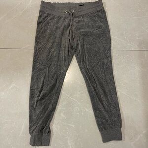 Grey velvet sweat pants